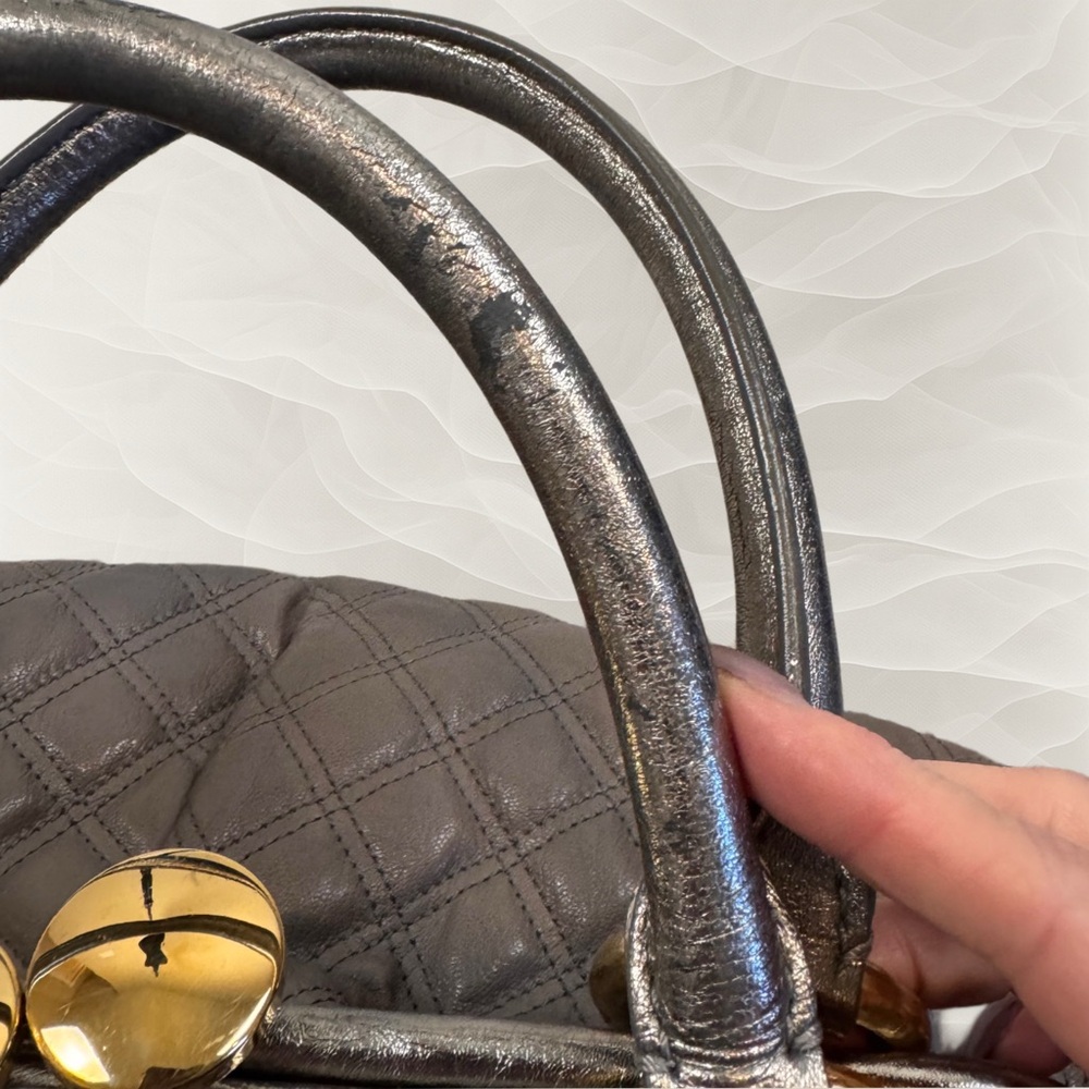 Marc Jacobs Quilted Stan Satchel in Metallic Silver and Gray - Picture 16 of 16